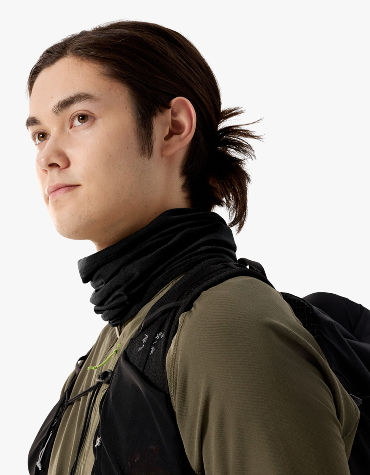 Satoro Merino Neck Gaiter - Black/Arctic Silk