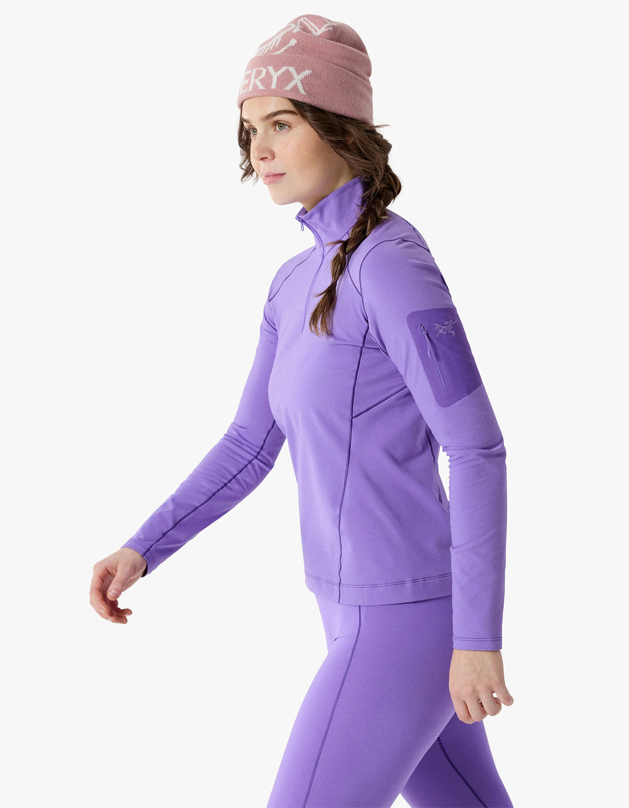 Womens Rho Zip Neck - Aster/Lt Iola