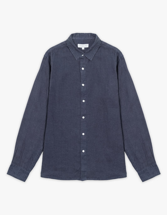 Everyday Mens Linen Long Sleeve Shirt - True Navy