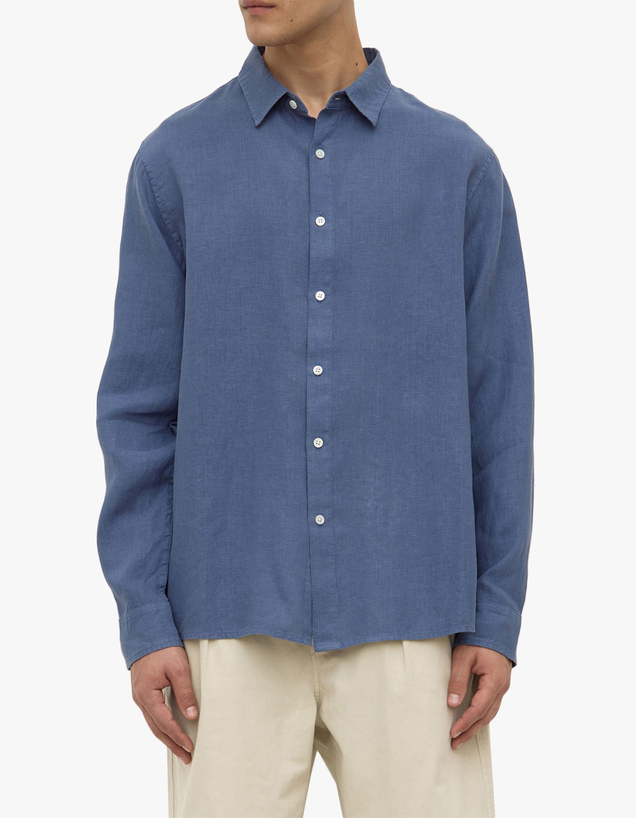 Everyday Mens Linen Long Sleeve Shirt - Ocean