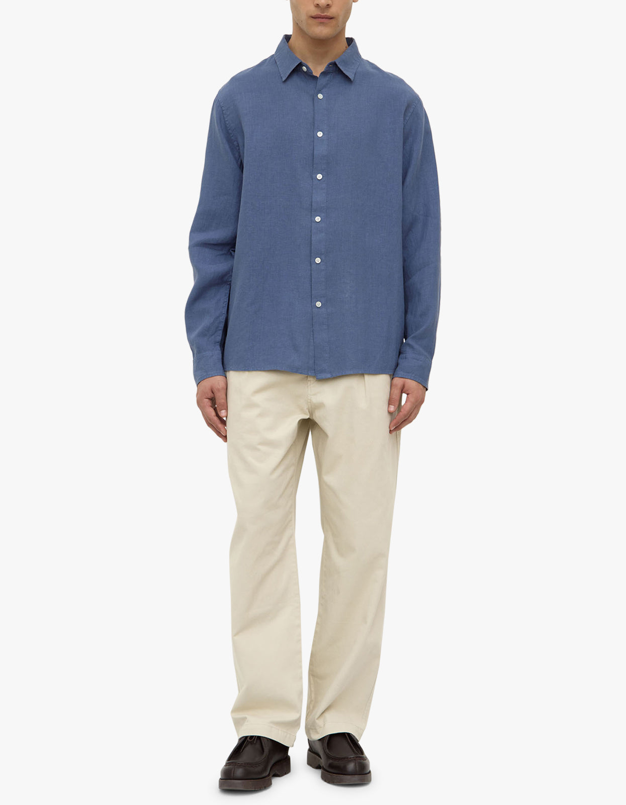 Everyday Mens Linen Long Sleeve Shirt - Ocean