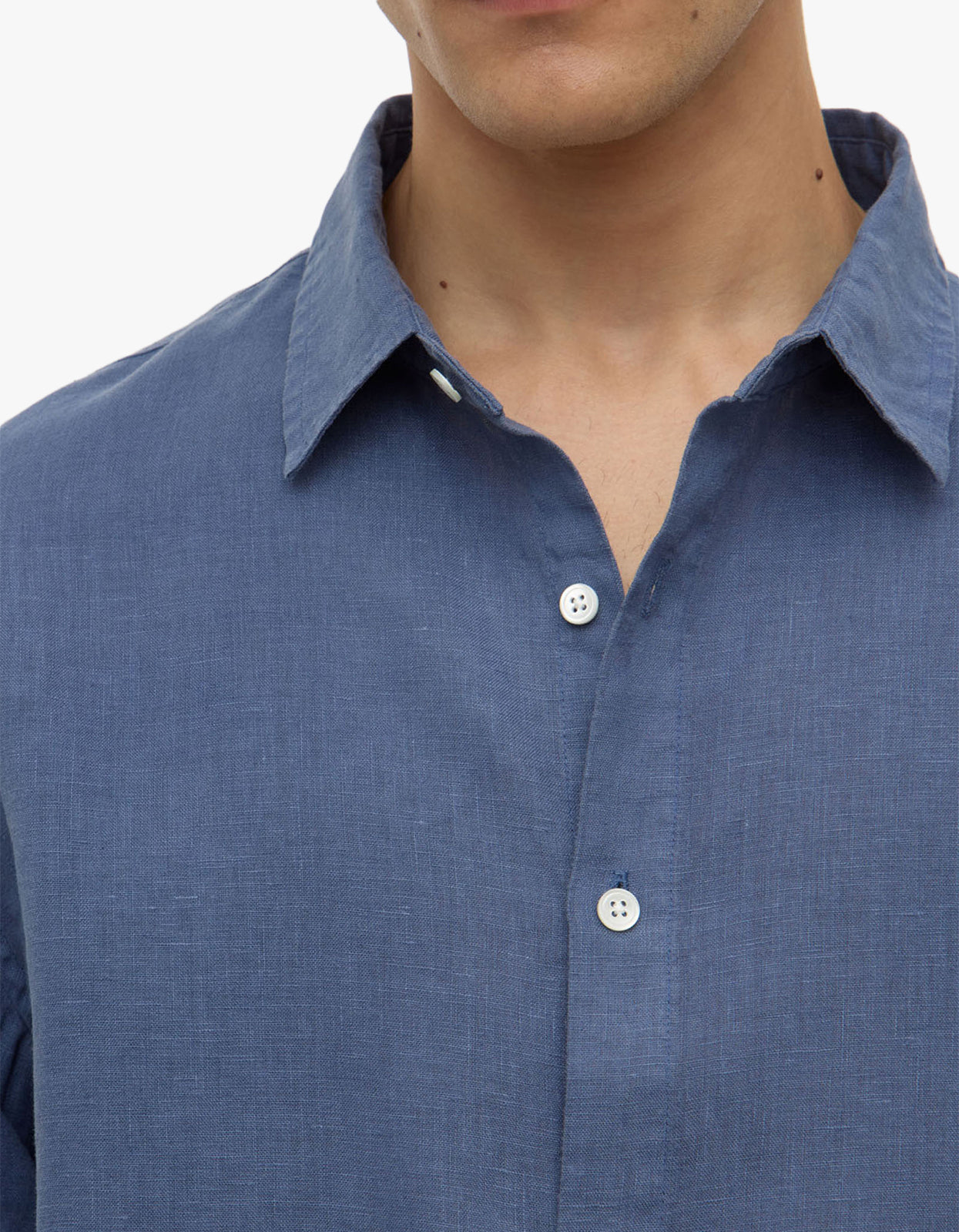 Everyday Mens Linen Long Sleeve Shirt - Ocean