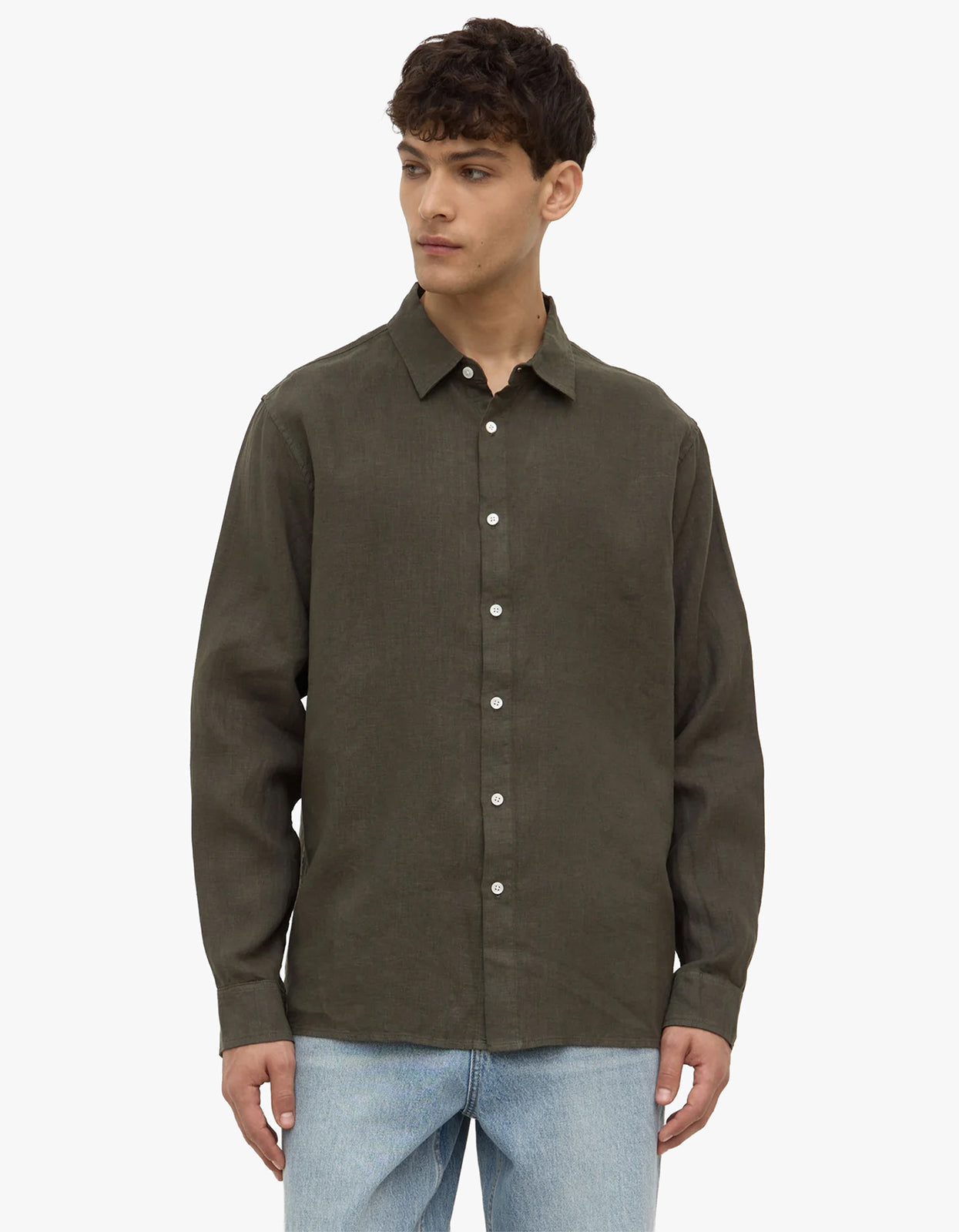 Everyday Mens Linen Long Sleeve Shirt - Sorrel
