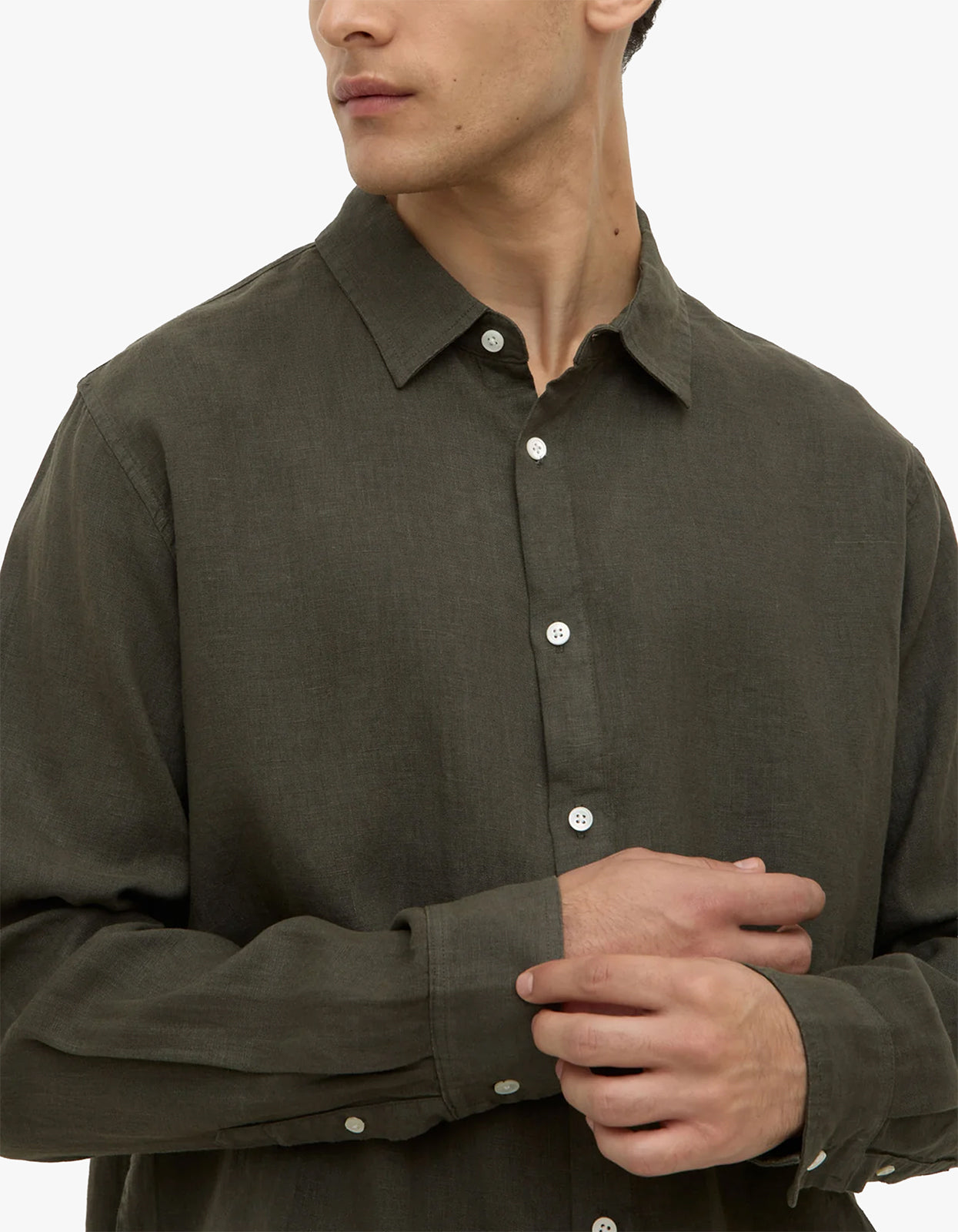 Everyday Mens Linen Long Sleeve Shirt - Sorrel