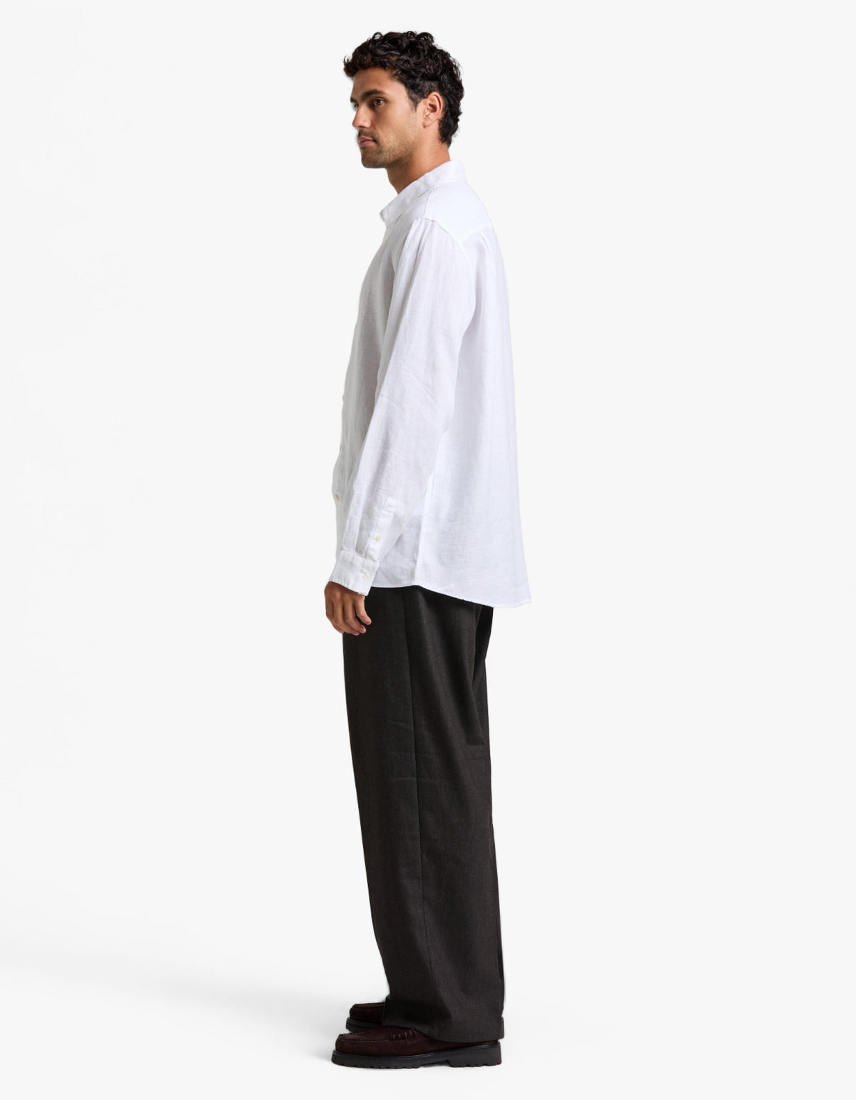 Everyday Mens Linen Long Sleeve Shirt - White
