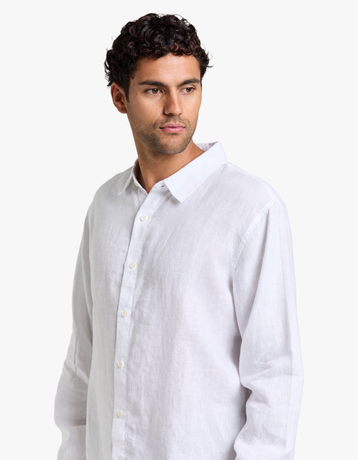 Everyday Mens Linen Long Sleeve Shirt - White