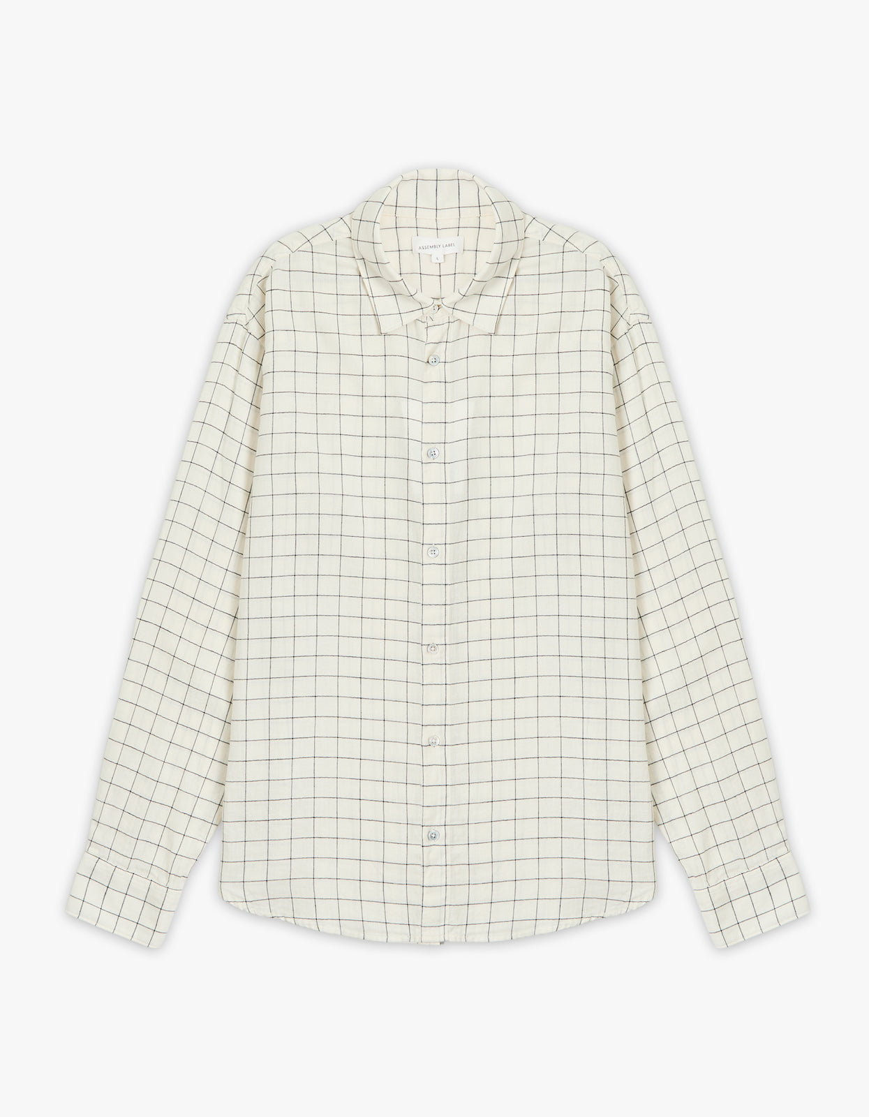 Marty Linen Check Long Sleeve Shirt - Cream/Black