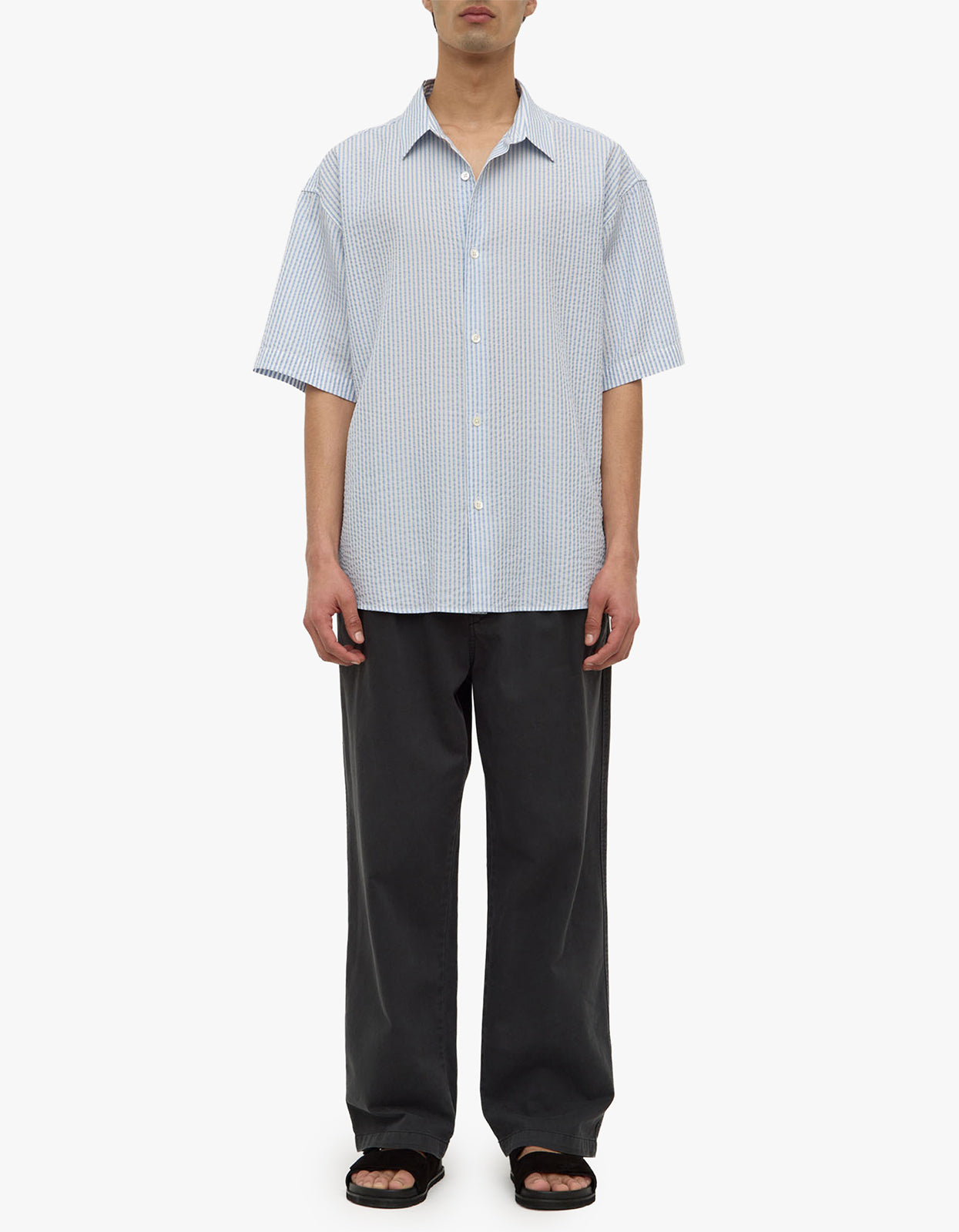 Ezra Short Sleeve Shirt - True Navy/White