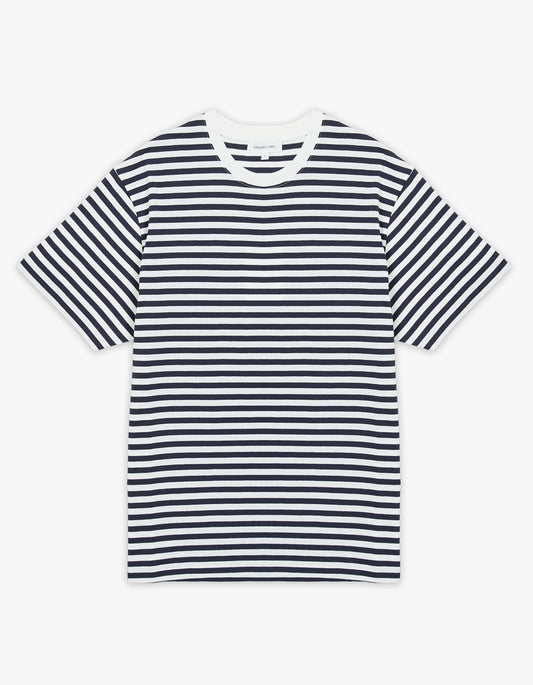 Grayson Stripe Tee - True Navy/White