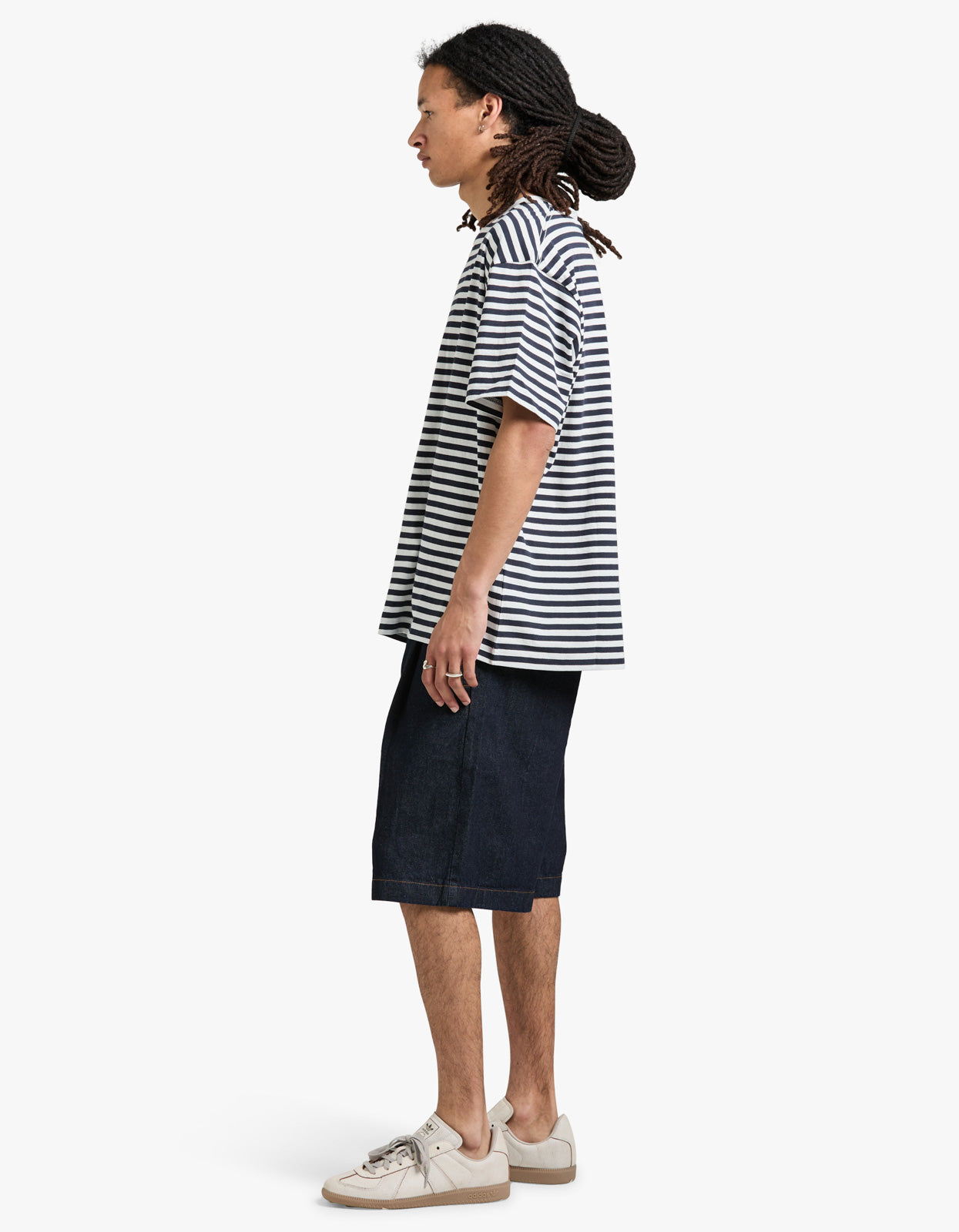 Grayson Stripe Tee - True Navy/White