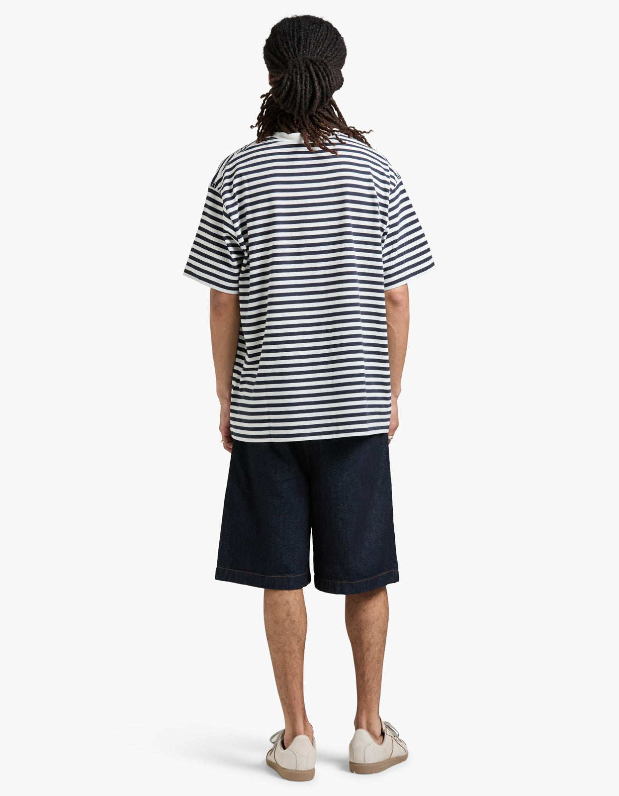 Grayson Stripe Tee - True Navy/White