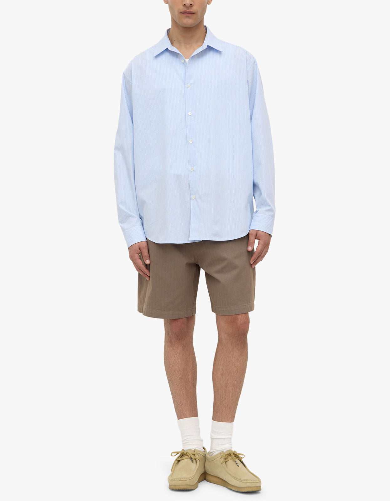 Ned Long Sleeve Shirt - Blue/White