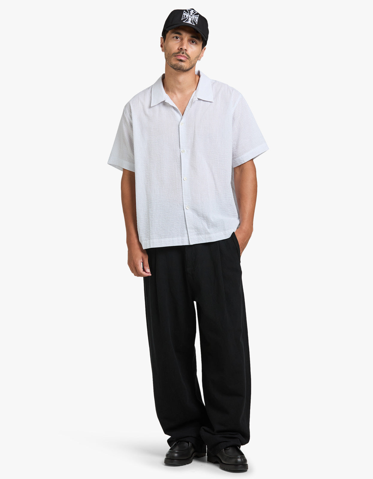 Will Short Sleeve Shirt - White/Navy