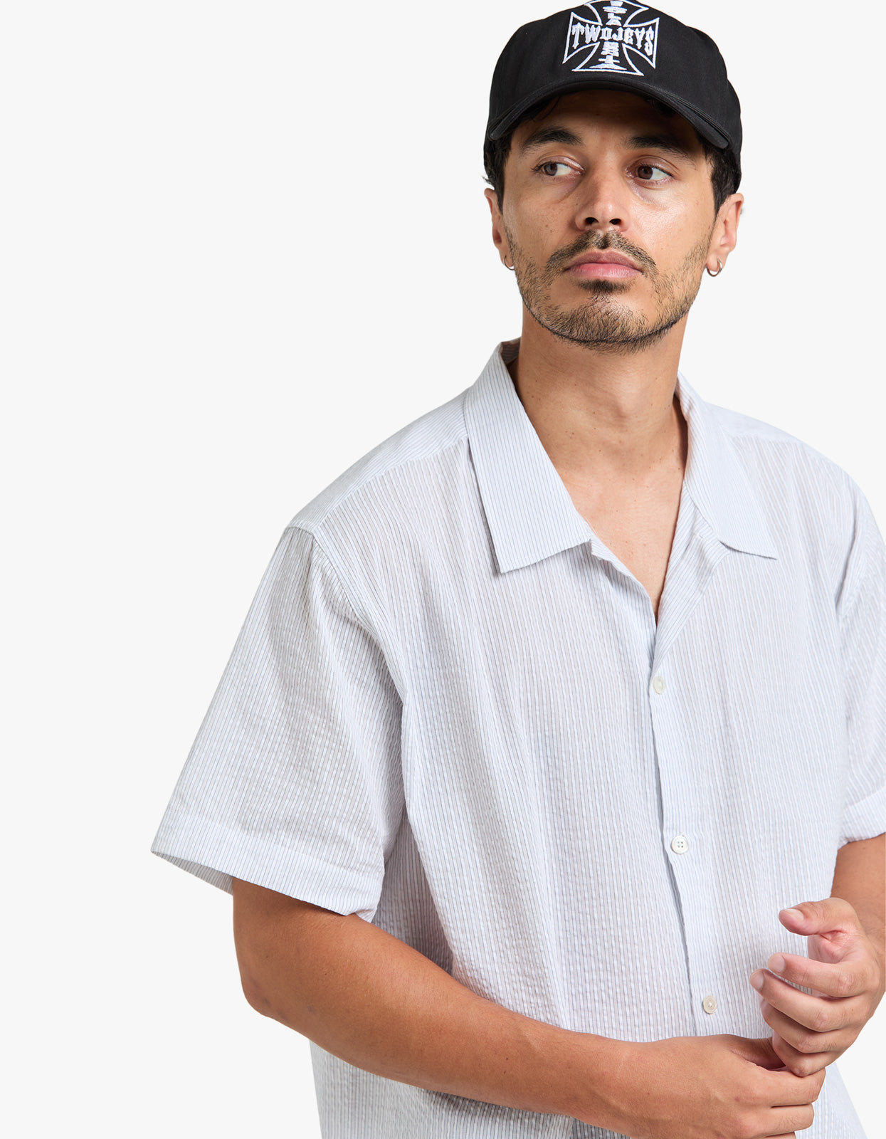 Will Short Sleeve Shirt - White/Navy