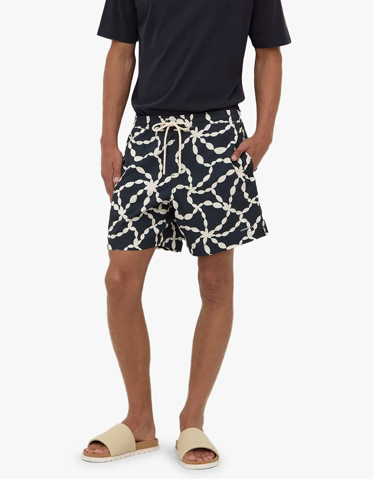 Cove Print Swim Short - True Navy/Cream