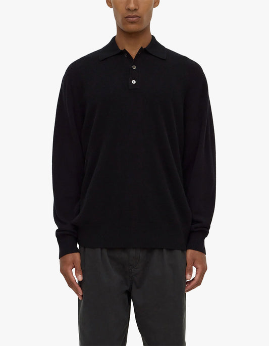 Mens Cashmere Polo - Black