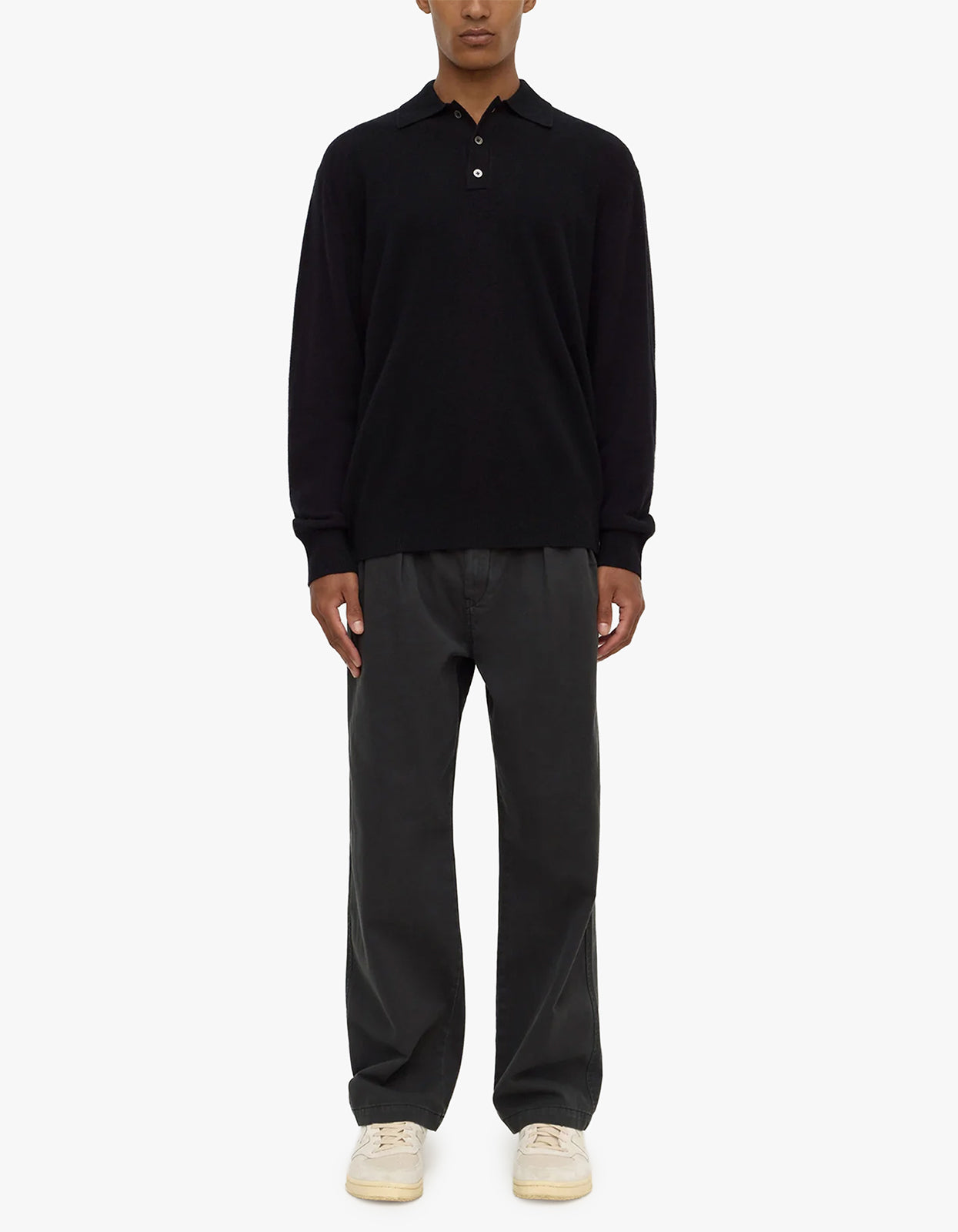 Mens Cashmere Polo - Black