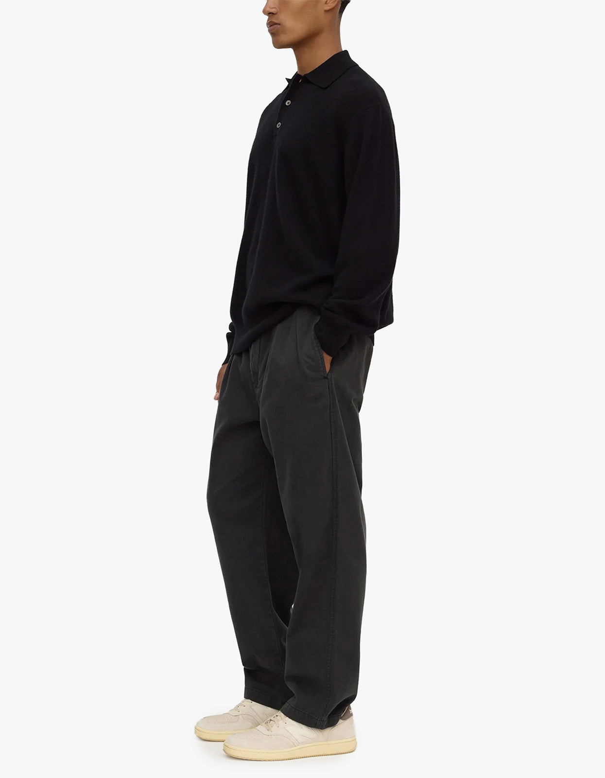 Mens Cashmere Polo - Black