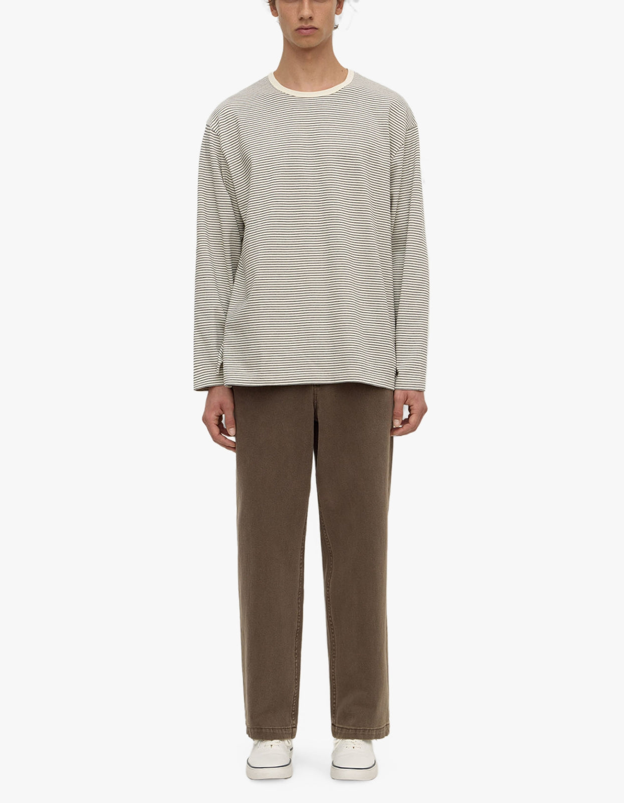 Malone Stripe Long Sleeve Tee - Black/Cream Stripe