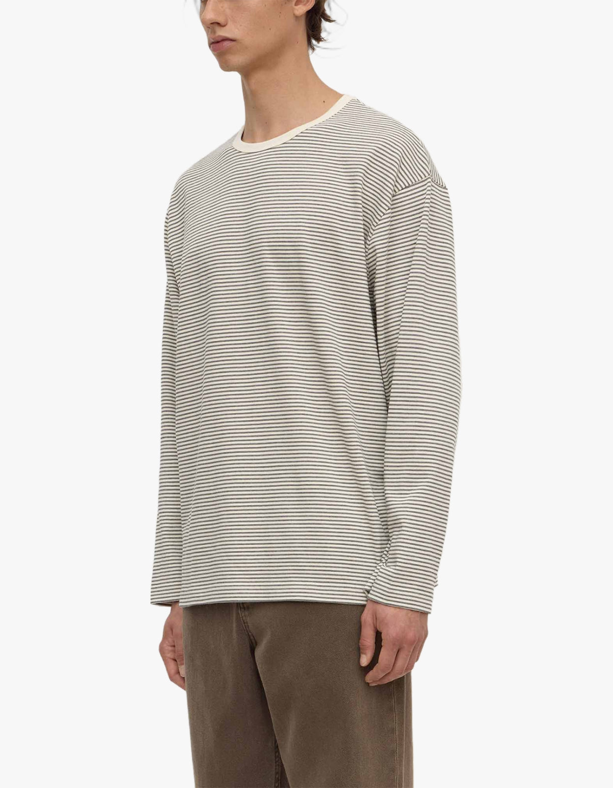 Malone Stripe Long Sleeve Tee - Black/Cream Stripe