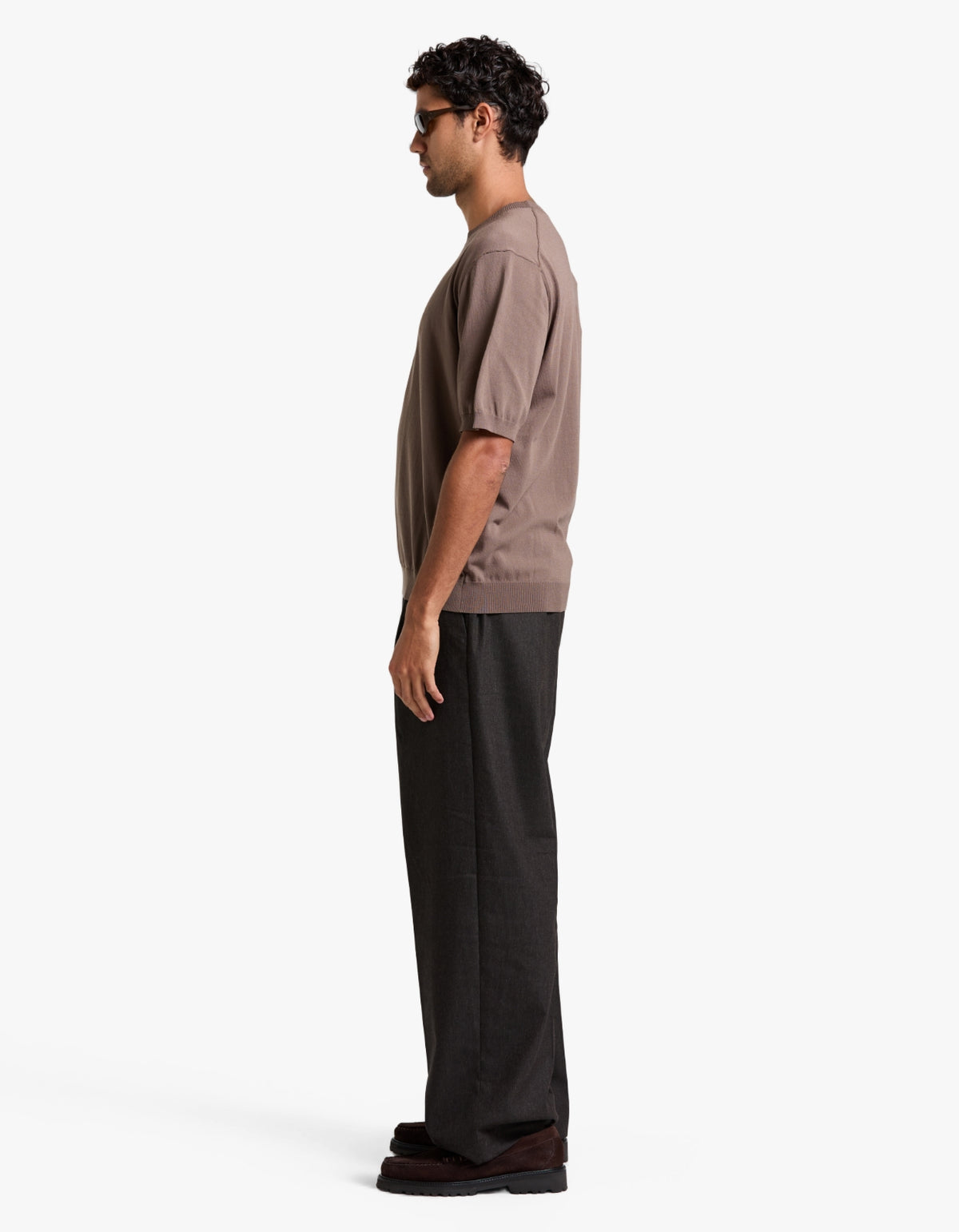 Hugh Knit Tee - Dark Sand