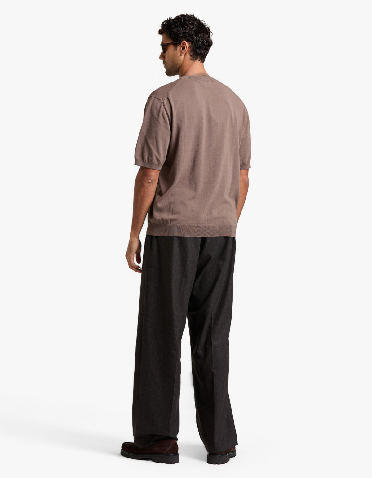 Hugh Knit Tee - Dark Sand