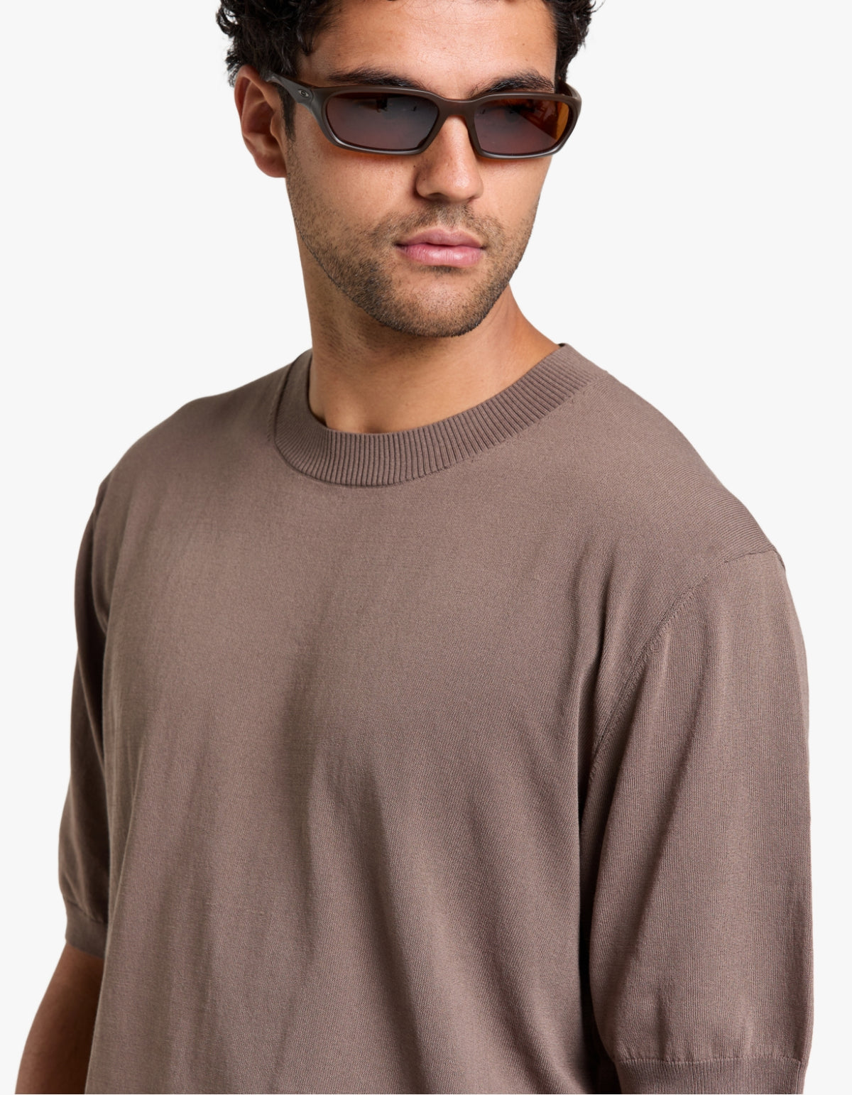 Hugh Knit Tee - Dark Sand