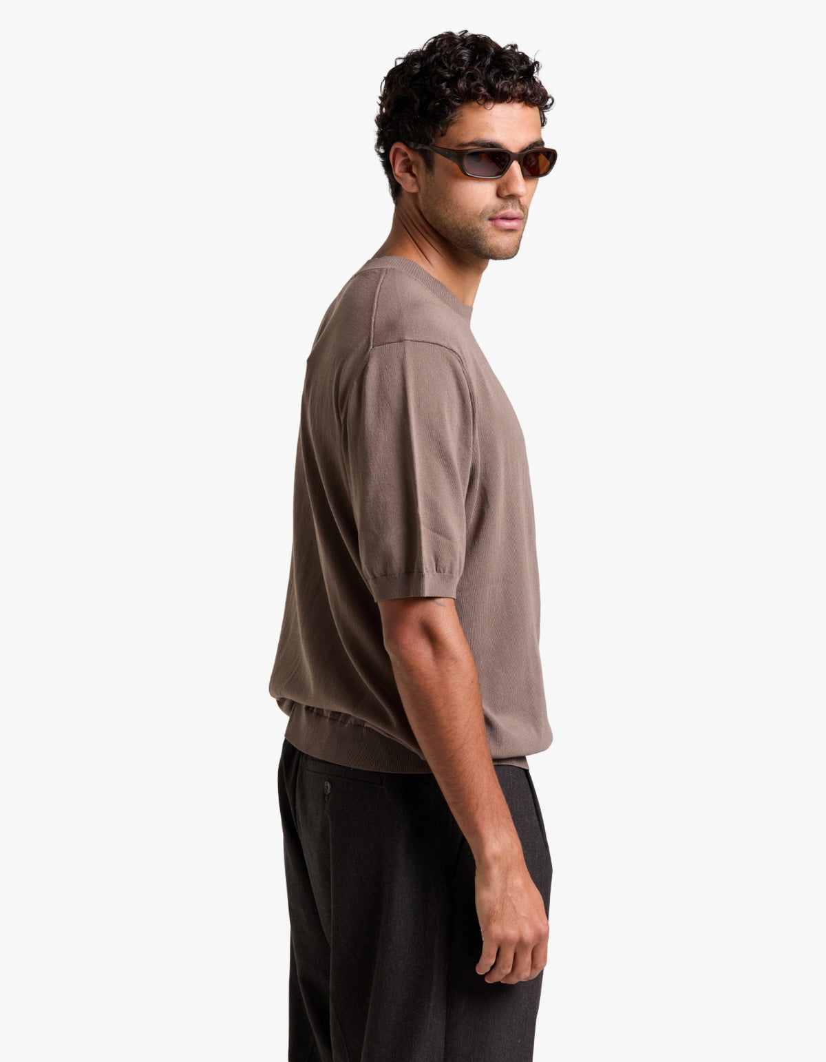 Hugh Knit Tee - Dark Sand