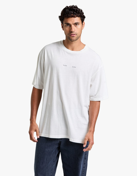 Slow Burn Cotton Hemp Tee - Antique White