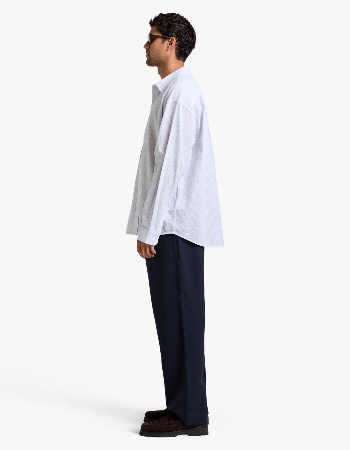 Will Long Sleeve Shirt - White/Navy