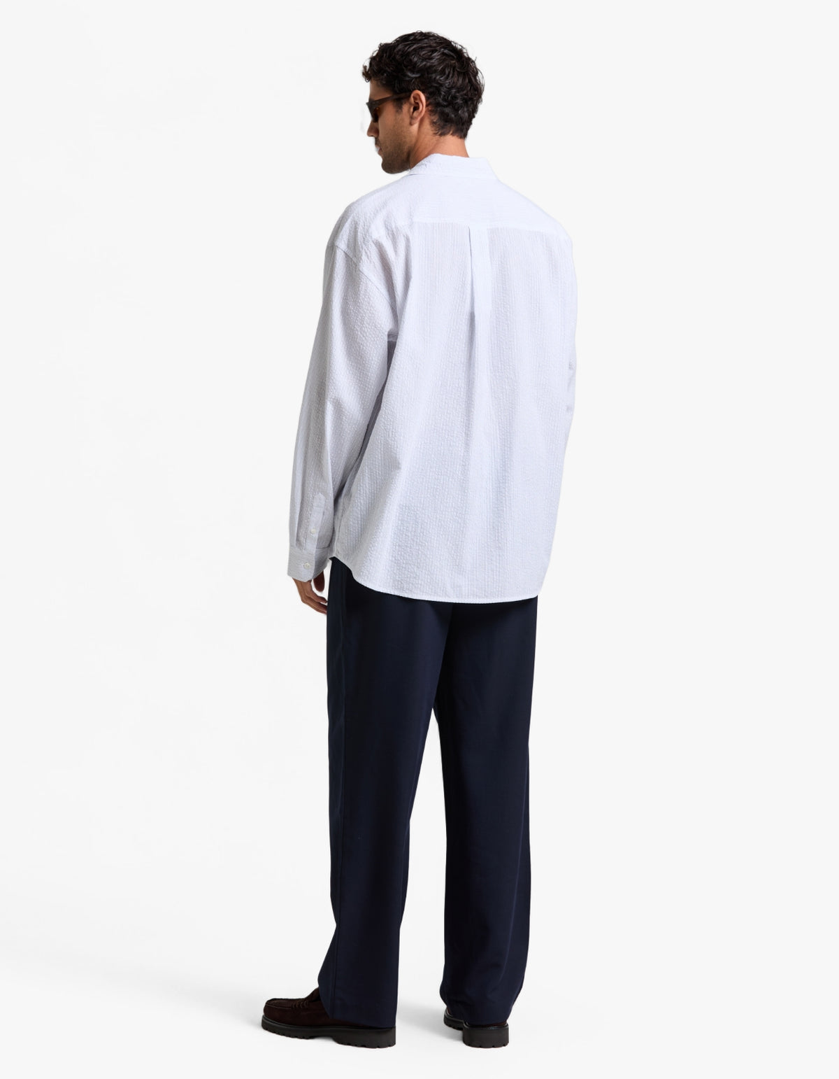 Will Long Sleeve Shirt - White/Navy