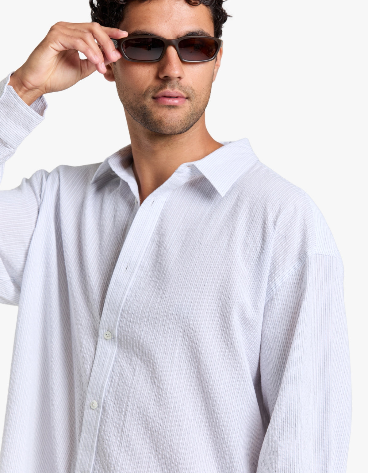 Will Long Sleeve Shirt - White/Navy