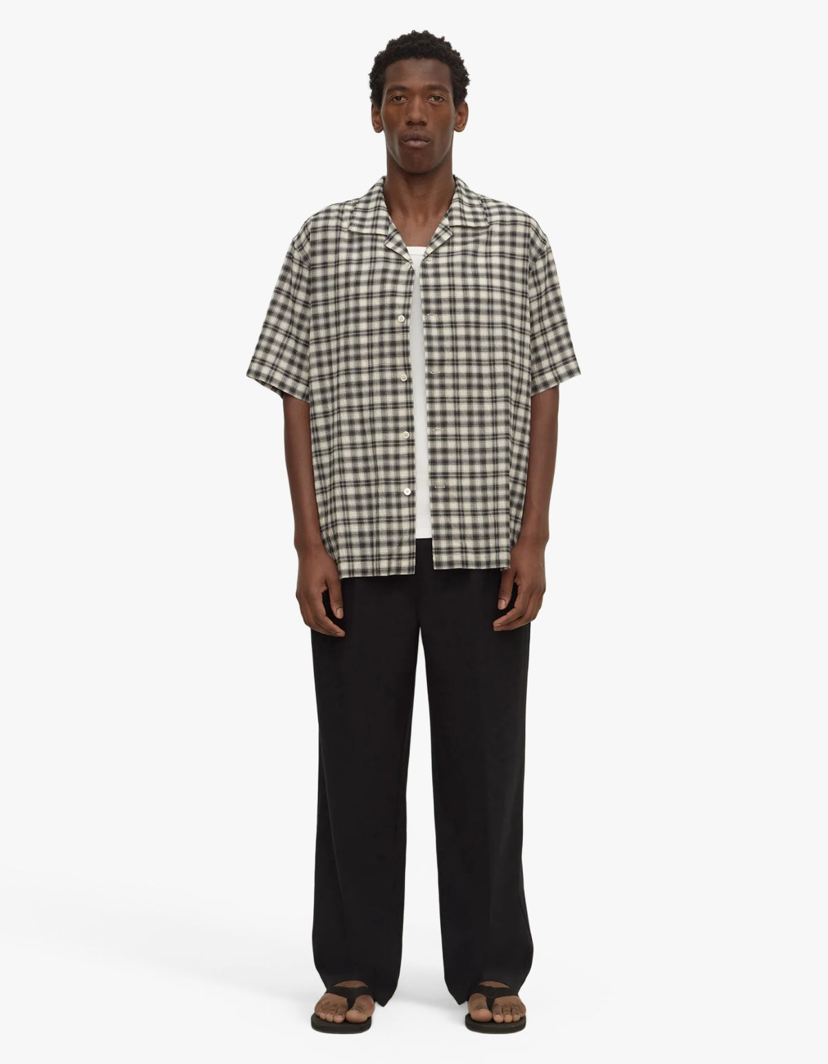 Pearce Check Short Sleeve Shirt - Black/Cream