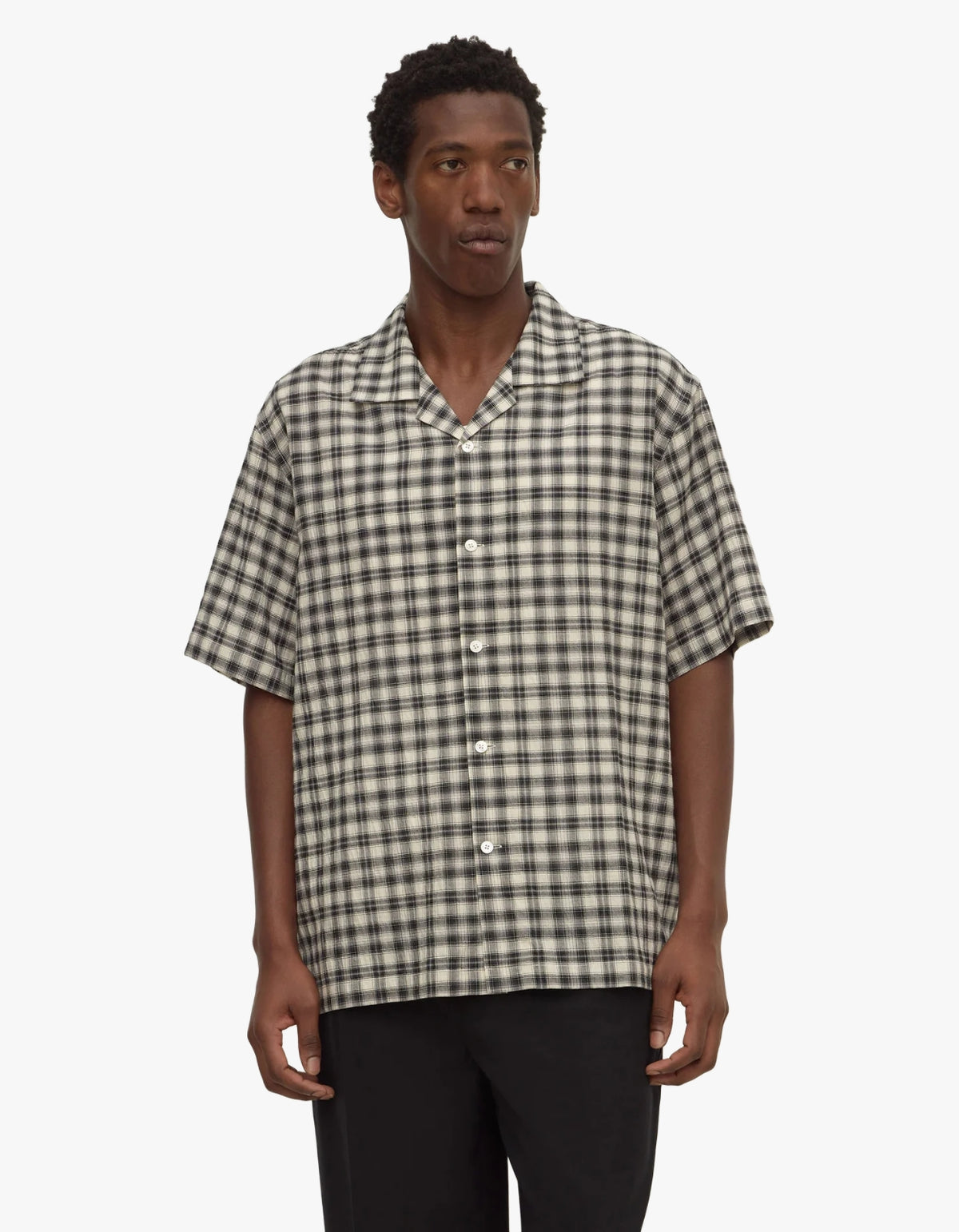 Pearce Check Short Sleeve Shirt - Black/Cream