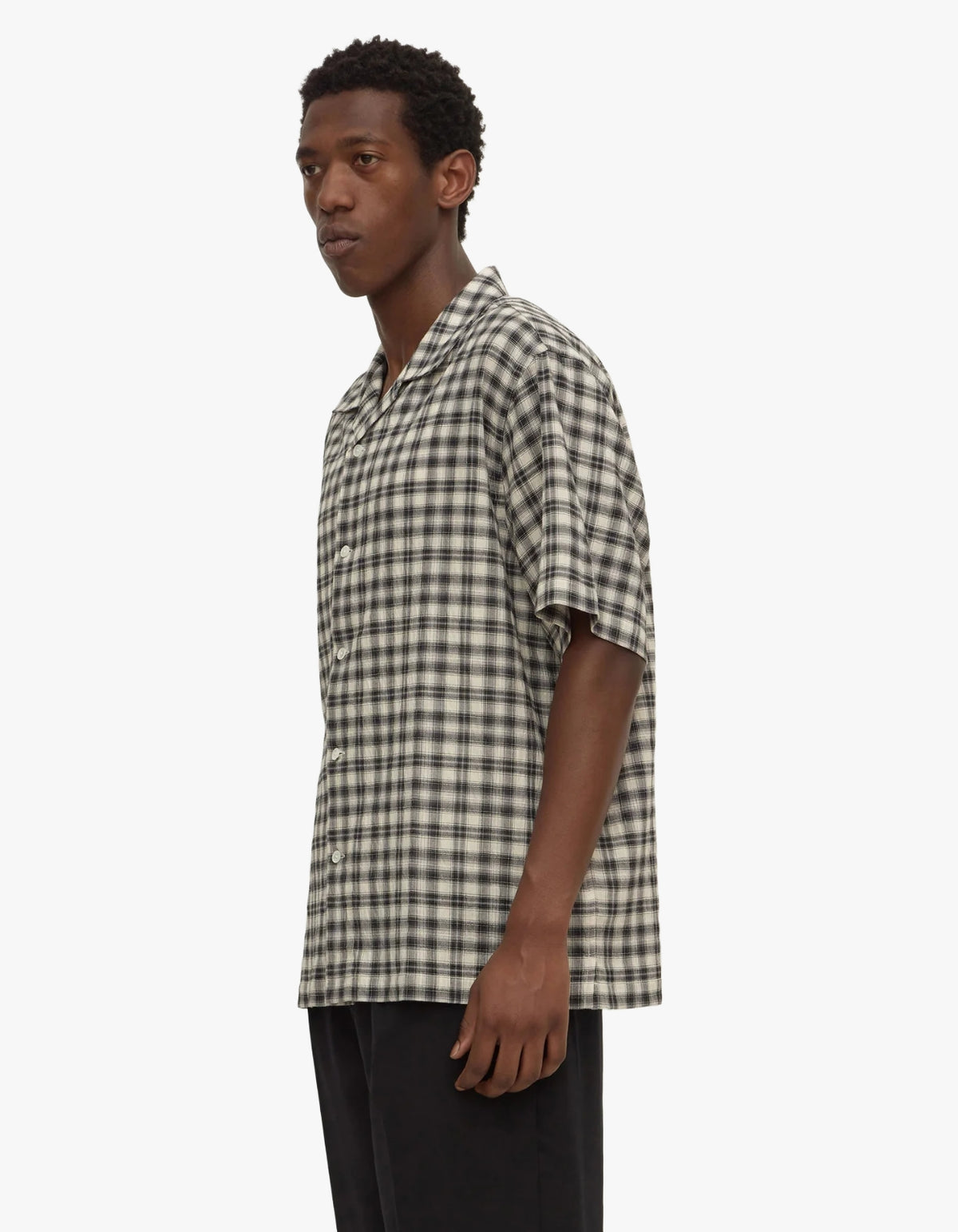 Pearce Check Short Sleeve Shirt - Black/Cream