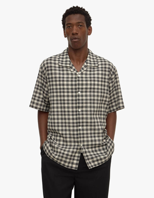 Pearce Check Short Sleeve Shirt - Black/Cream
