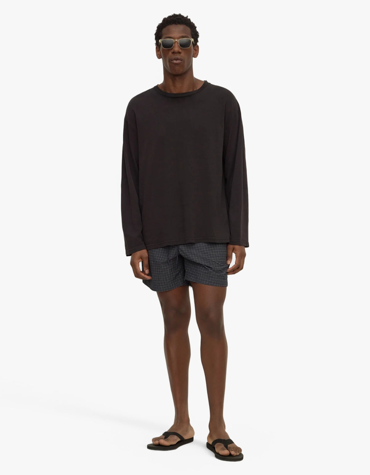 Llewyn Check Swim Short - True Navy
