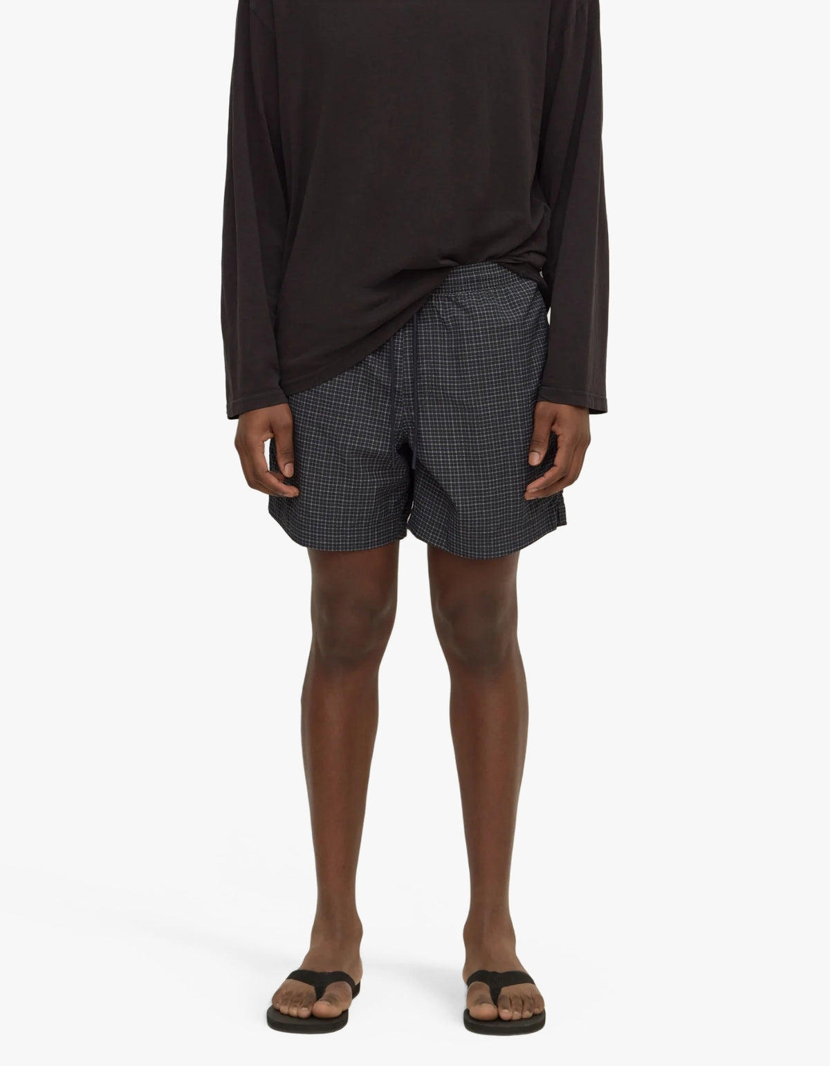 Llewyn Check Swim Short - True Navy