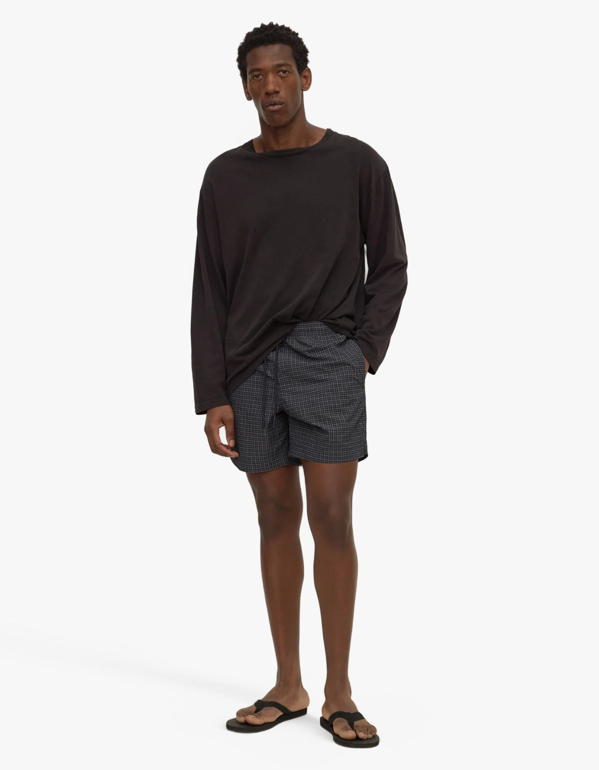 Llewyn Check Swim Short - True Navy