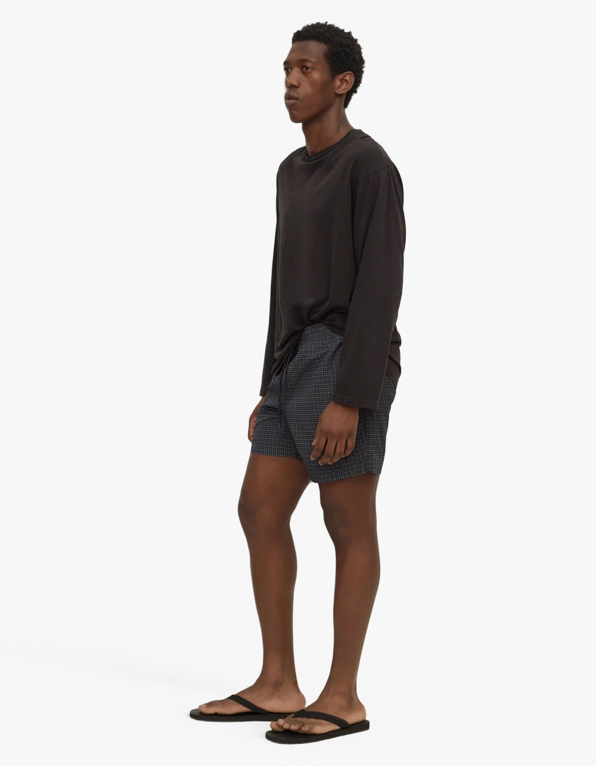 Llewyn Check Swim Short - True Navy
