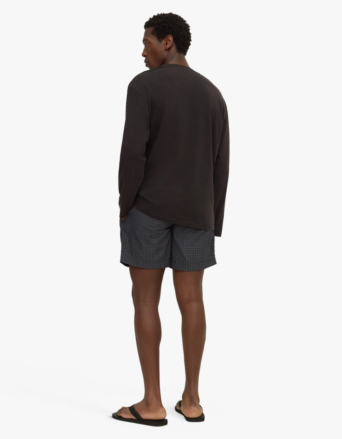 Llewyn Check Swim Short - True Navy