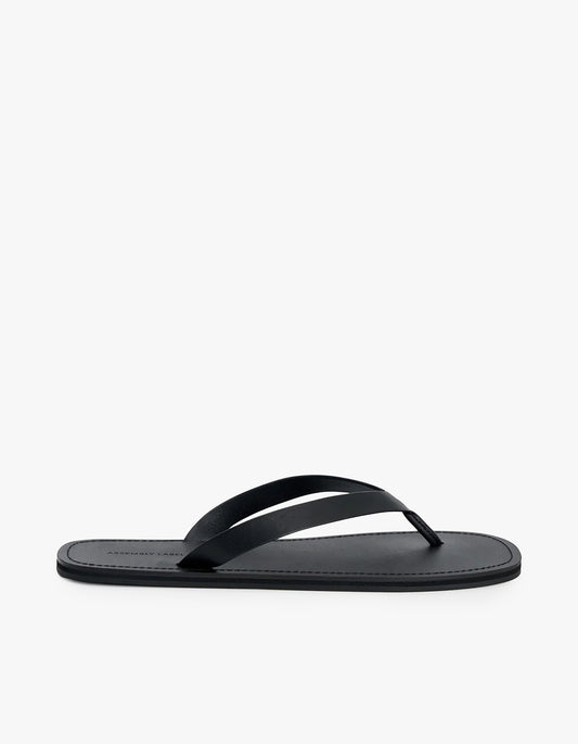 Nico Leather Thong - Black