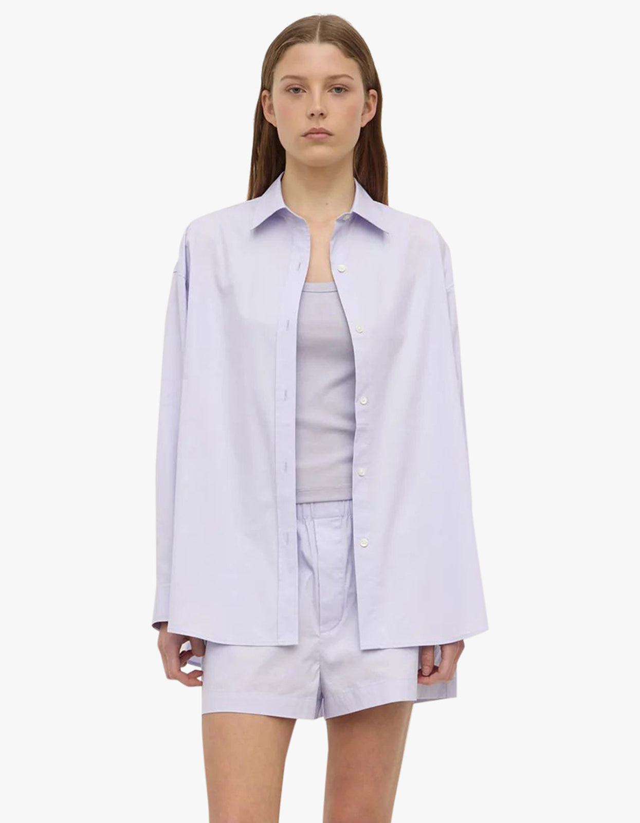 Marigold Poplin Long Sleeve Shirt - Lilac