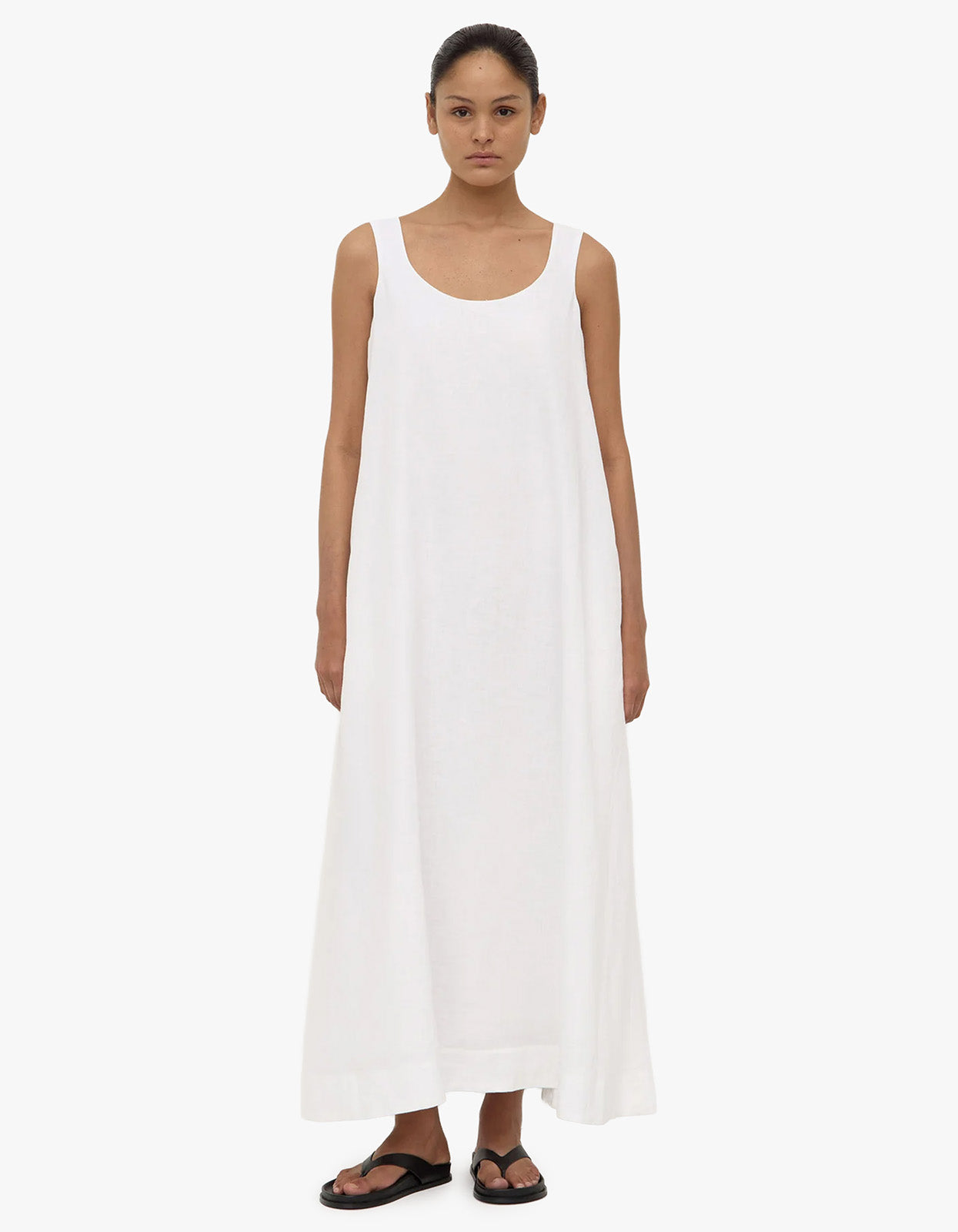 Maree Linen Midi Dress - White