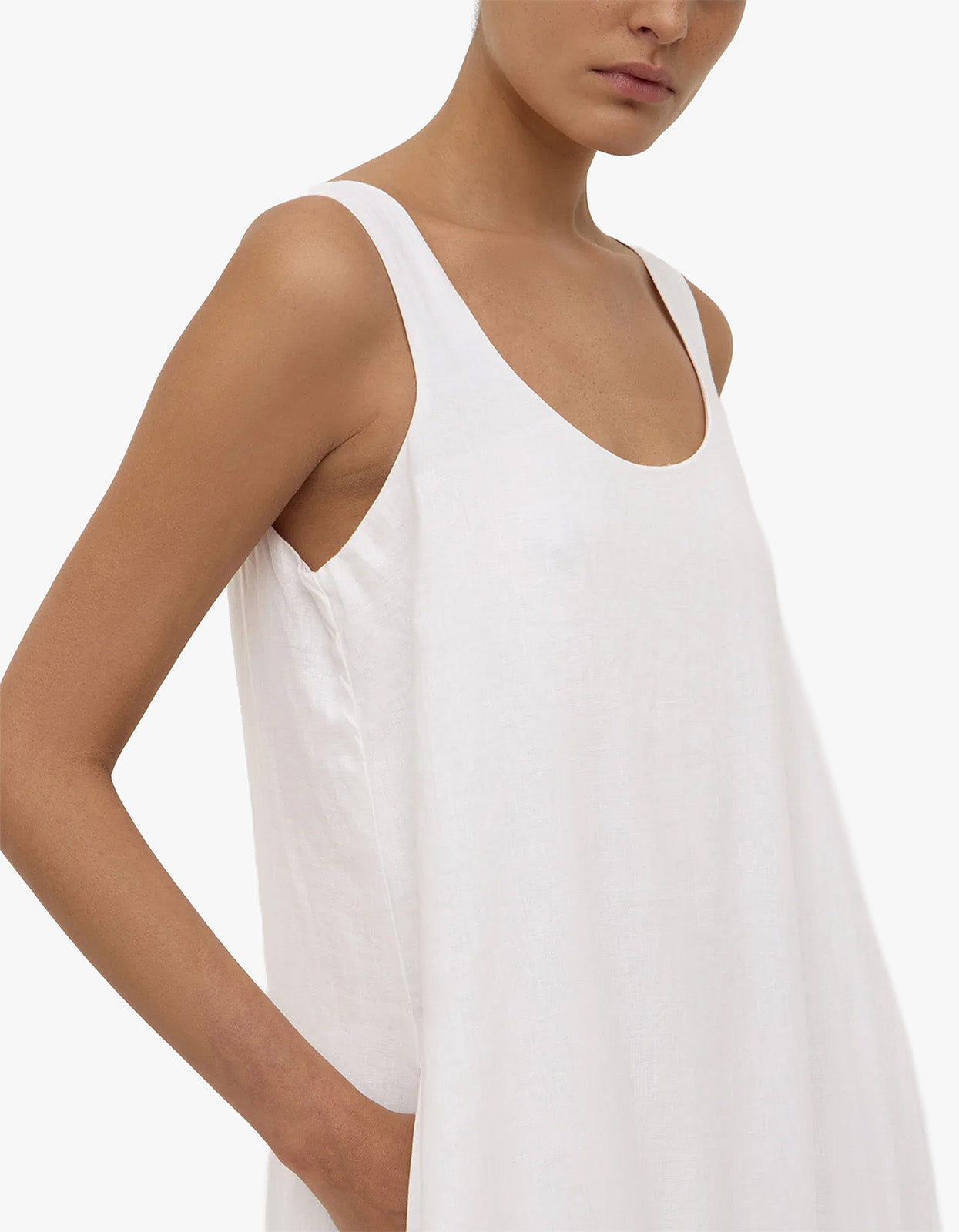 Maree Linen Midi Dress - White