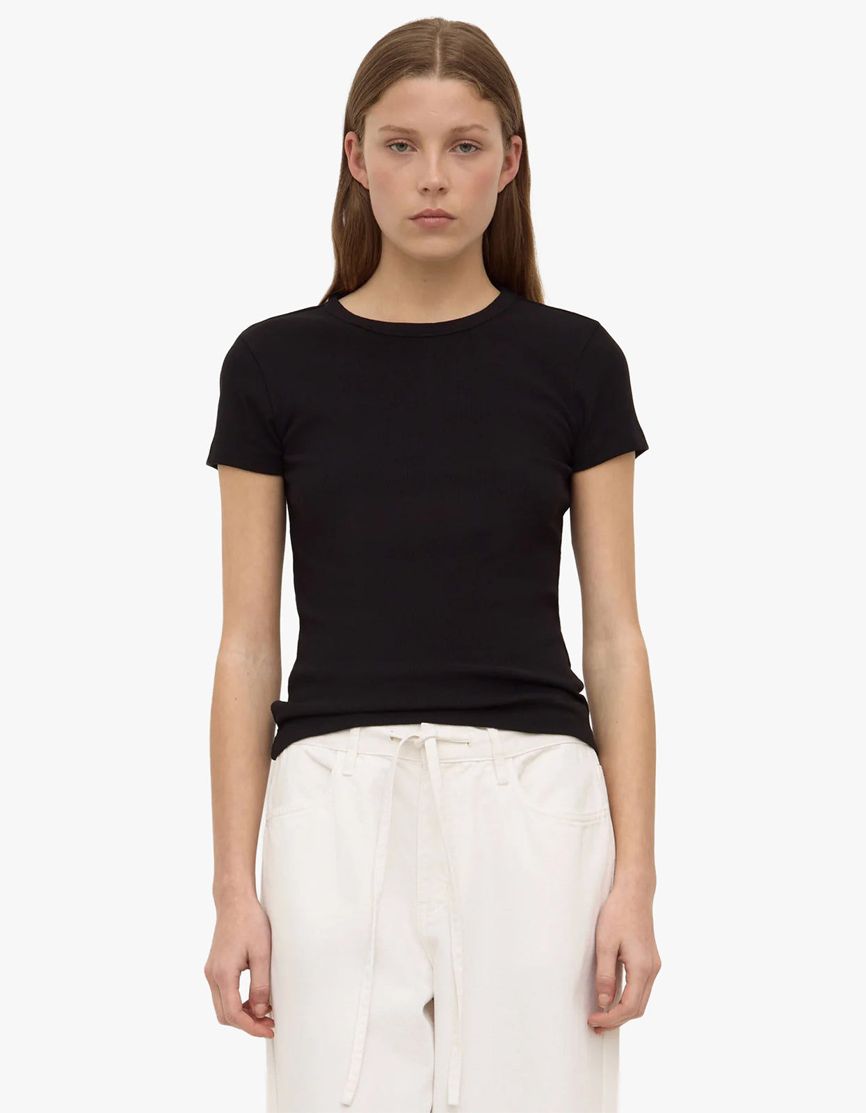 Linley Rib Tee - Black