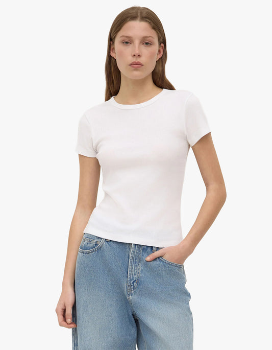 Linley Rib Tee - White