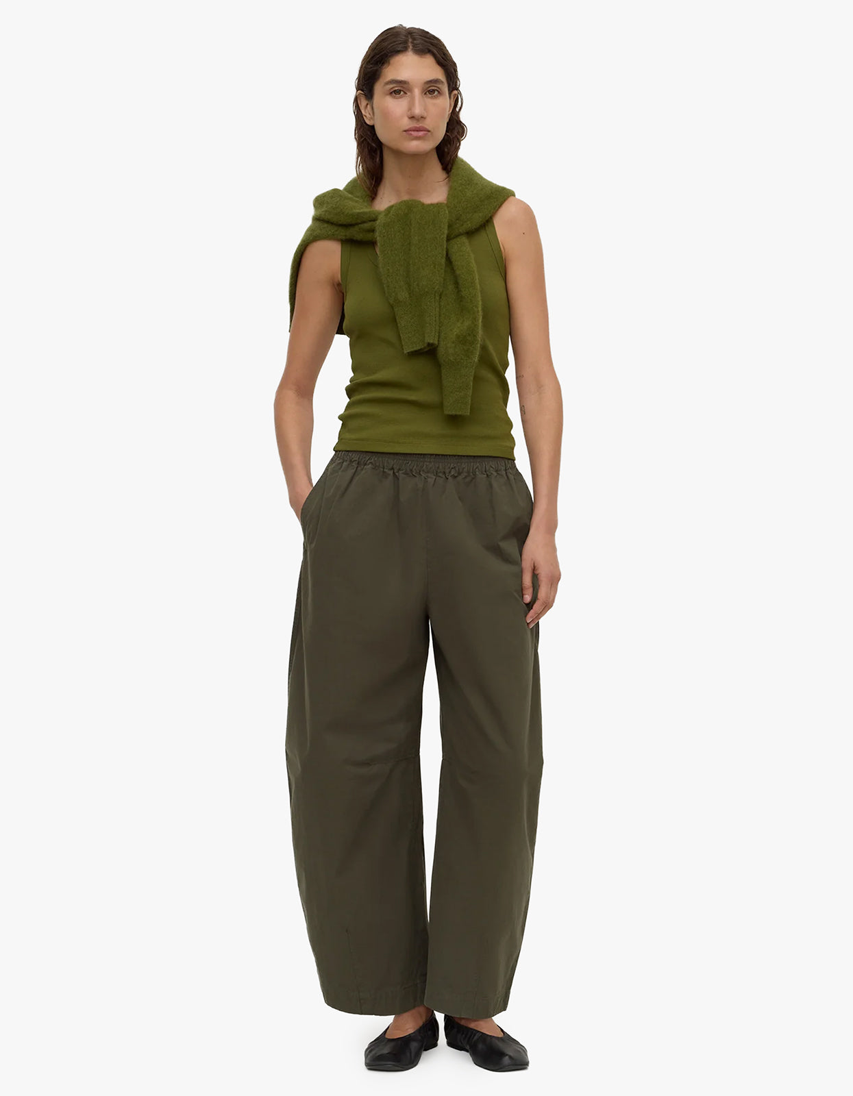 Lola Barrel Pant - Dark Military