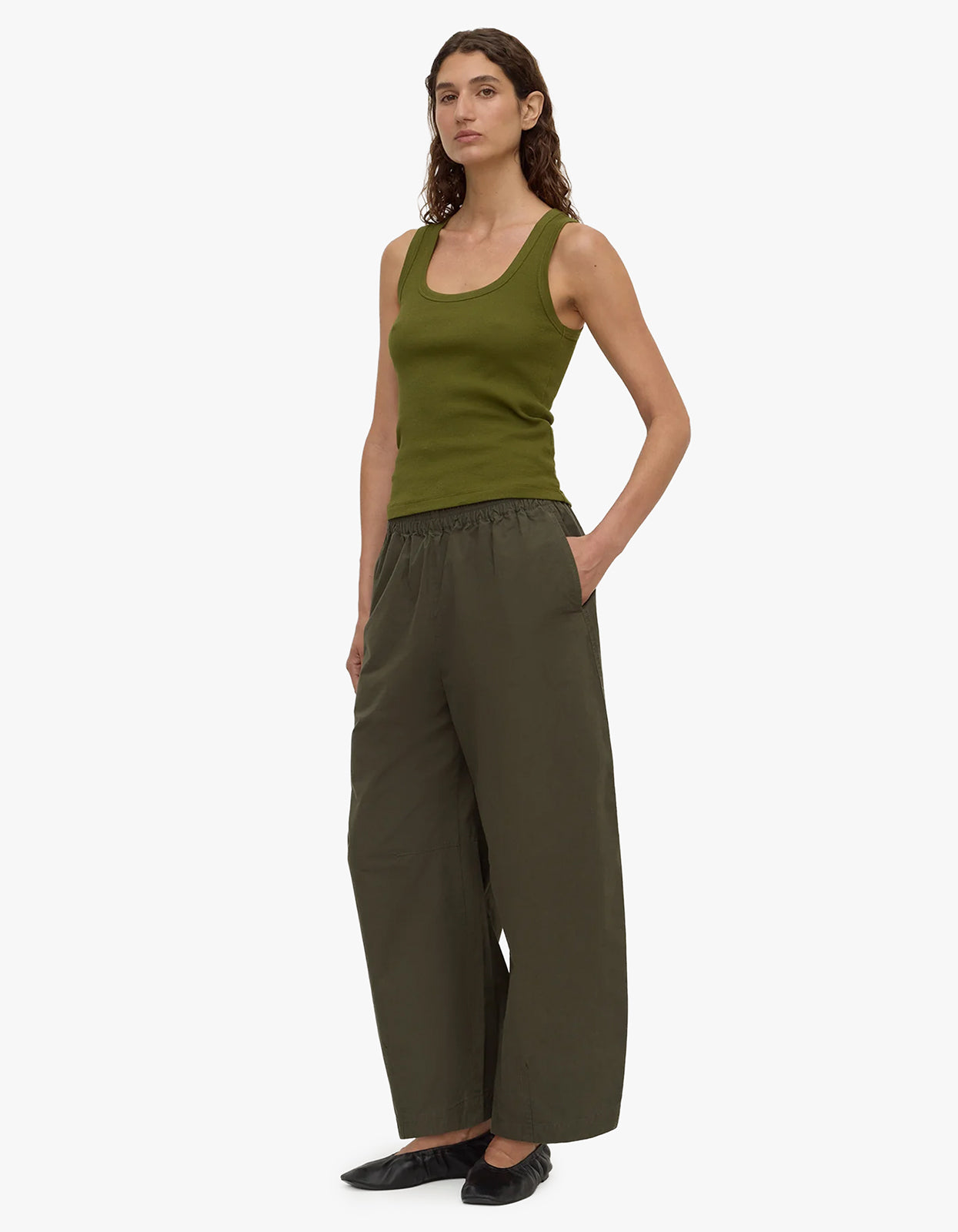 Lola Barrel Pant - Dark Military
