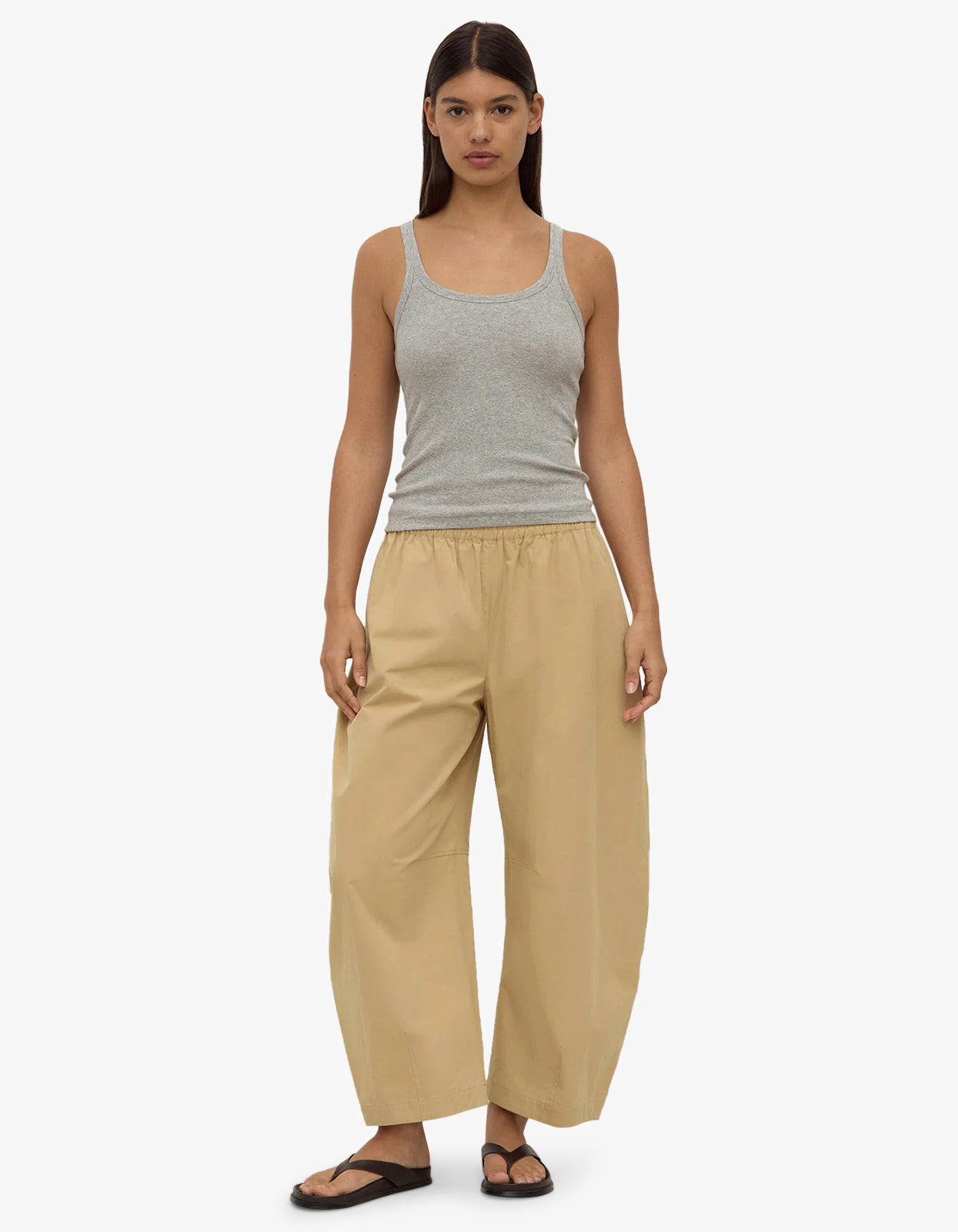 Lola Barrel Pant - Tan